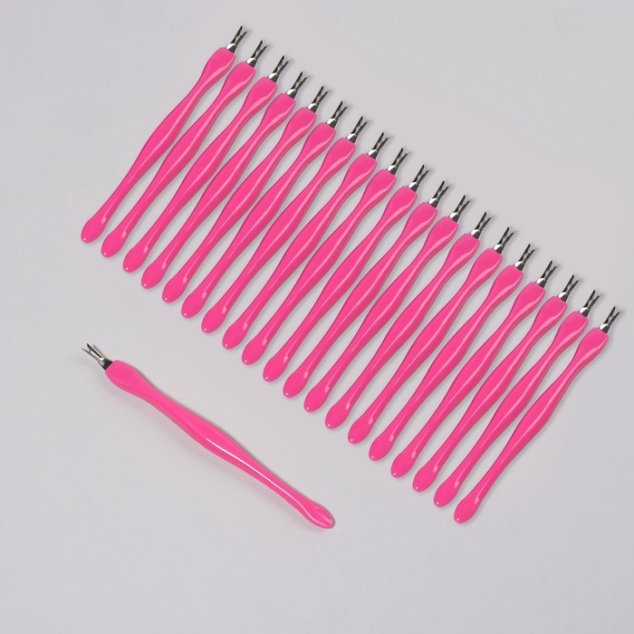 Триммер - пушер для кутикулы, 11 см, набор 20 шт., цвет розовый