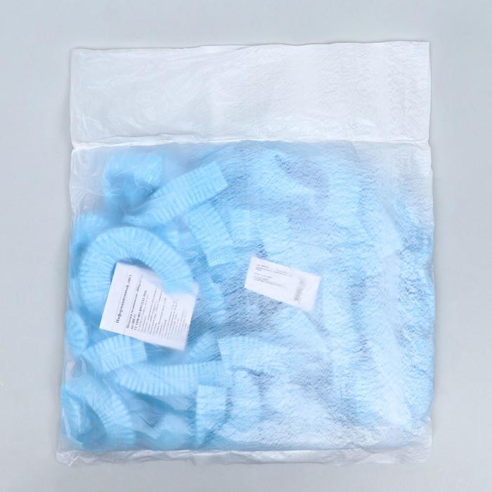 Шапочка медицинская Шарлотта 12 г/м голубая р-р 54-65 см спанбонд 50 шт./уп