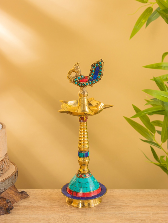 Подставка под благовония «Павлин», 11×11×29.5 см, латунь