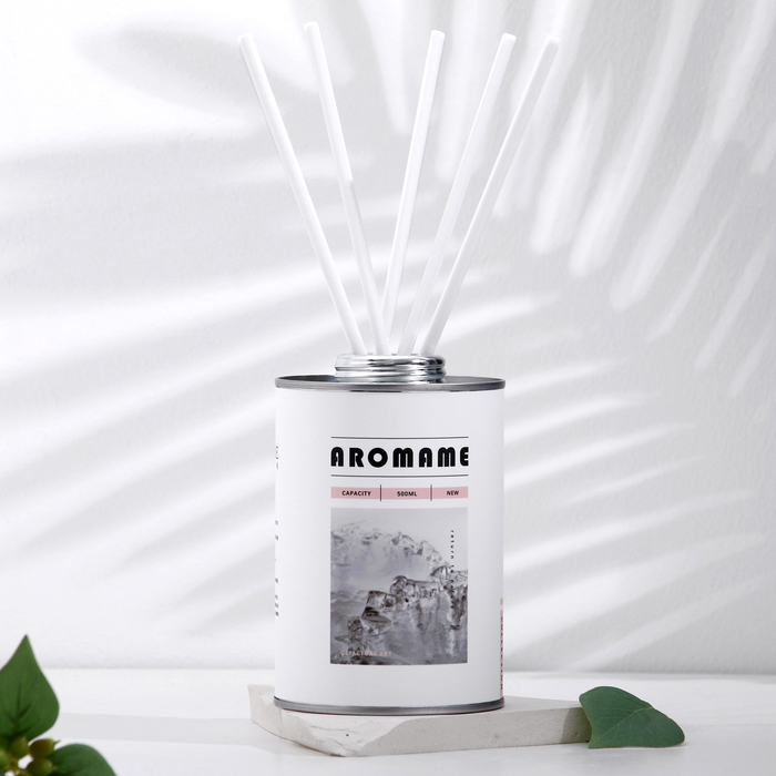 Набор диффузор ароматический Aromame, зелёный лайм, базилик, цитрус 500 мл круглая банка