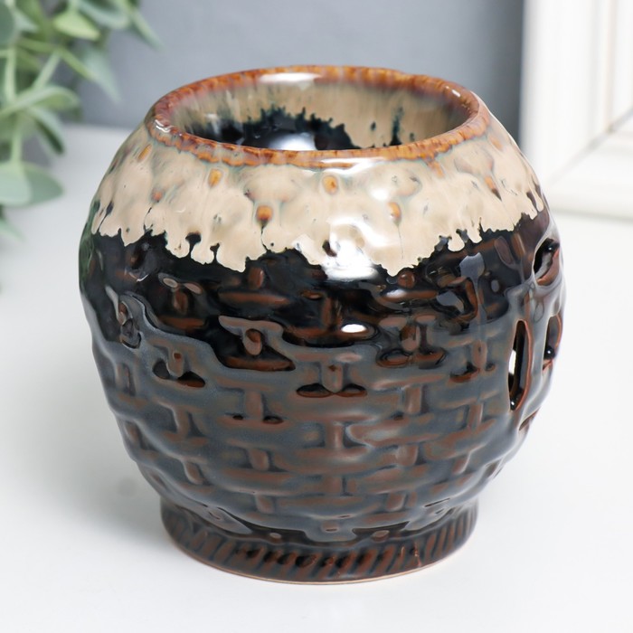 Аромалампа для эфирных масел «Плетёные узоры», керамика, 9.5×9.5×10 см, МИКС