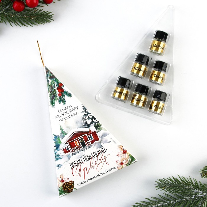 Аромамасла новогодние «Добро пожаловать в Новый год», на Новый год, набор 6 шт., 3 мл