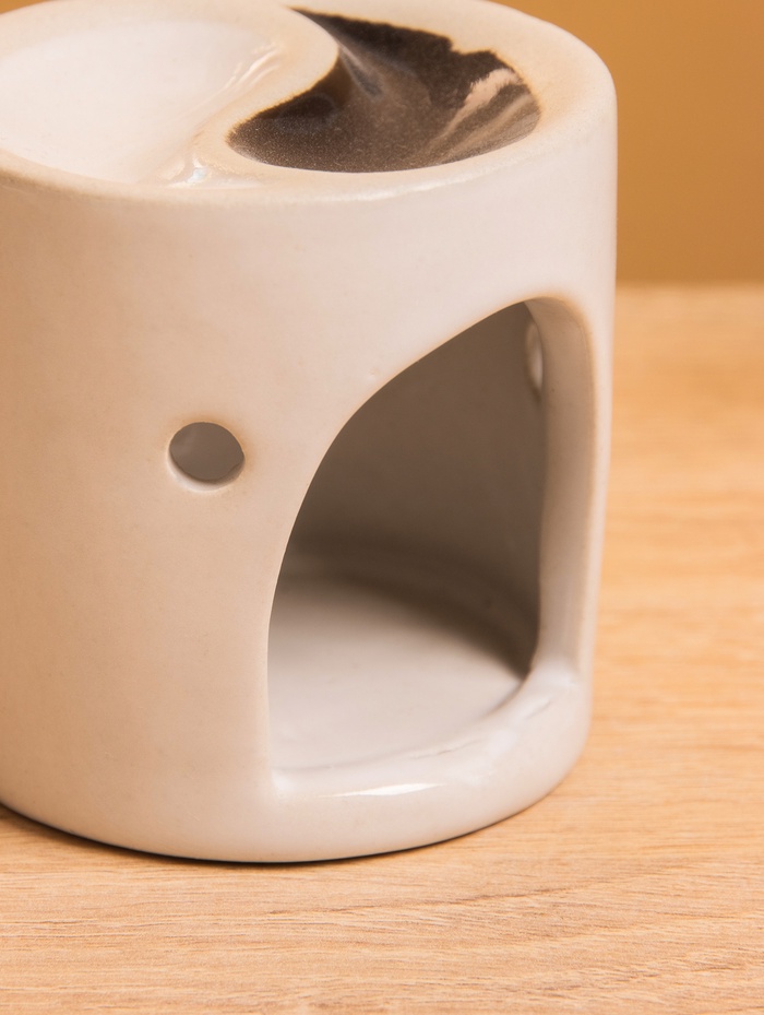 Аромалампа, 6.5×6.5×7 см, керамика, молочная