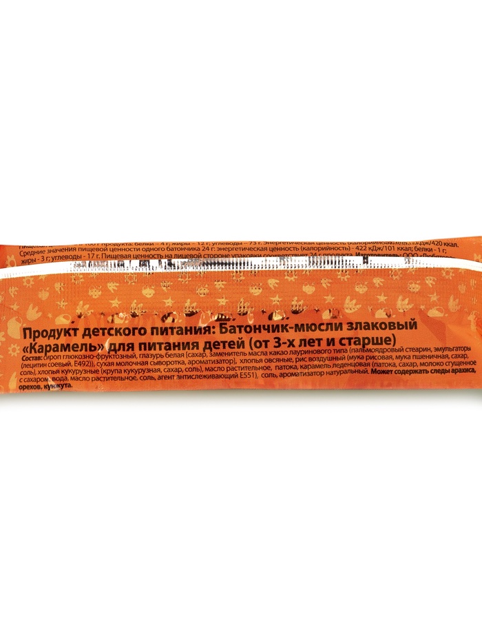 Батончик-мюсли злаковый Ми-Ми-Мишки карамель, 24 г