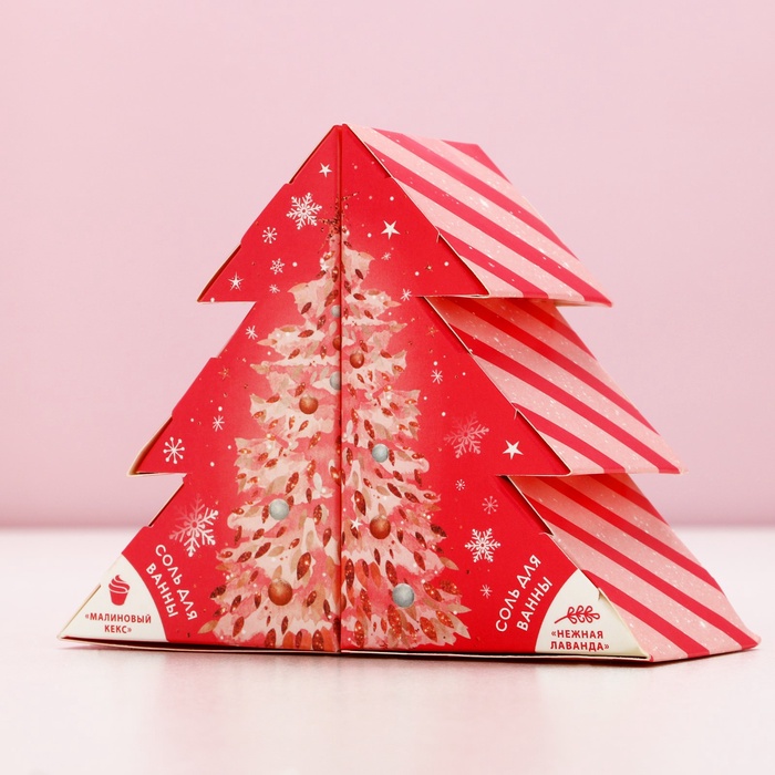 Новогодний подарочный набор косметики «Яркой зимы»: соль для ванны, 2×150 г, Чистое счастье