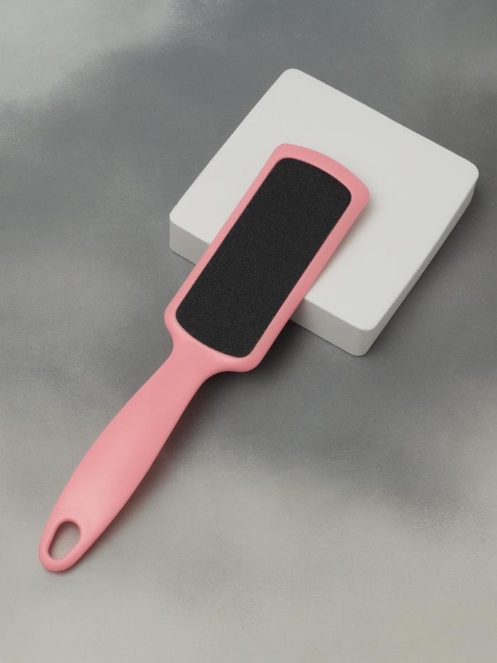 Пилка для пяток, наждачная, двусторонняя, 20.5 см, розовая