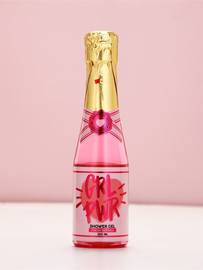 Подарочный набор GRL Power, гель для душа и бокал для шампанского, Чистое Счастье