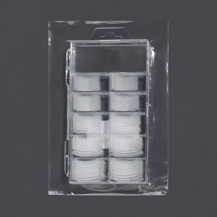 Верхние формы для наращивания в контейнере, 100 шт., мягкий квадрат, прозрачные