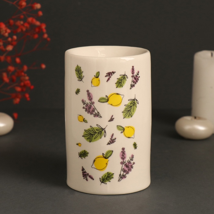 Аромалампа для эфирных масел «Формула спокойствия», керамика, белая, 7.2×7.2×11.6 см