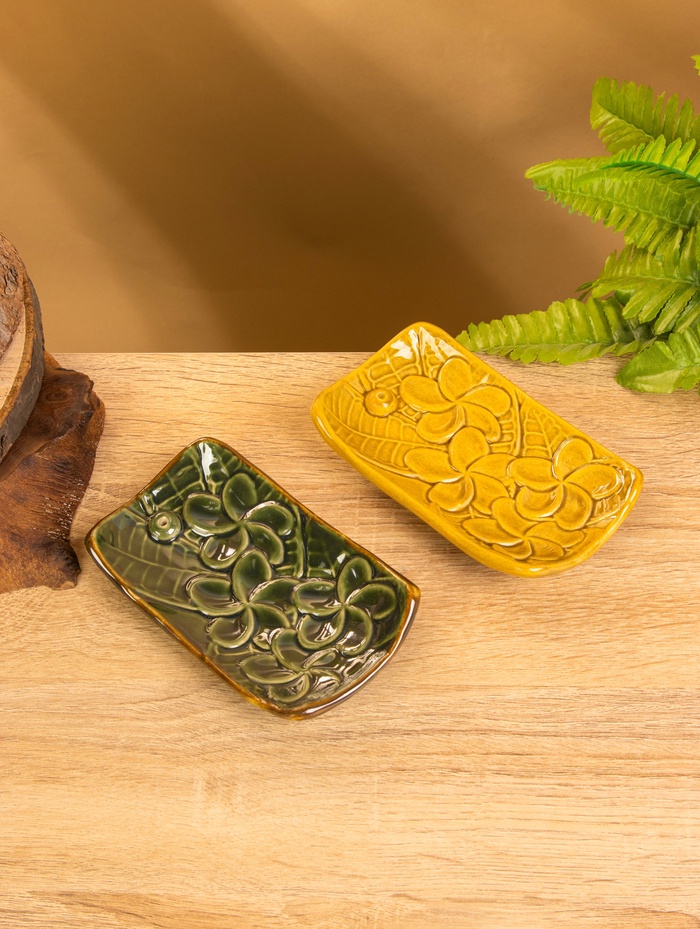 Подставка под благовония «Цветы», 14×8×2.5 см, керамика, МИКС