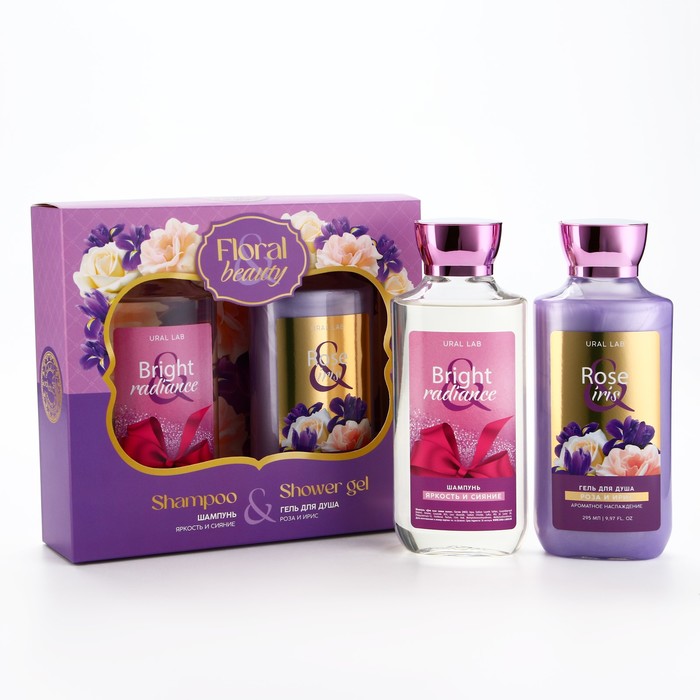 Подарочный набор URAL LAB, гель для душа и шампунь для волос, 2×295 мл