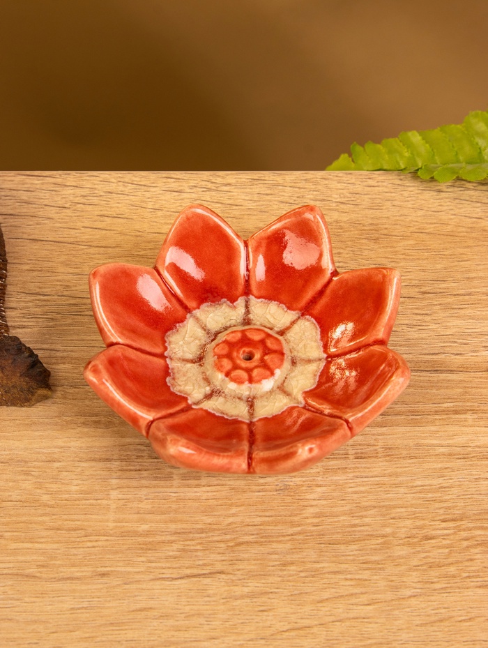 Подставка под благовония «Цветок лотоса», 9.5×9.5×3 см, керамика, МИКС