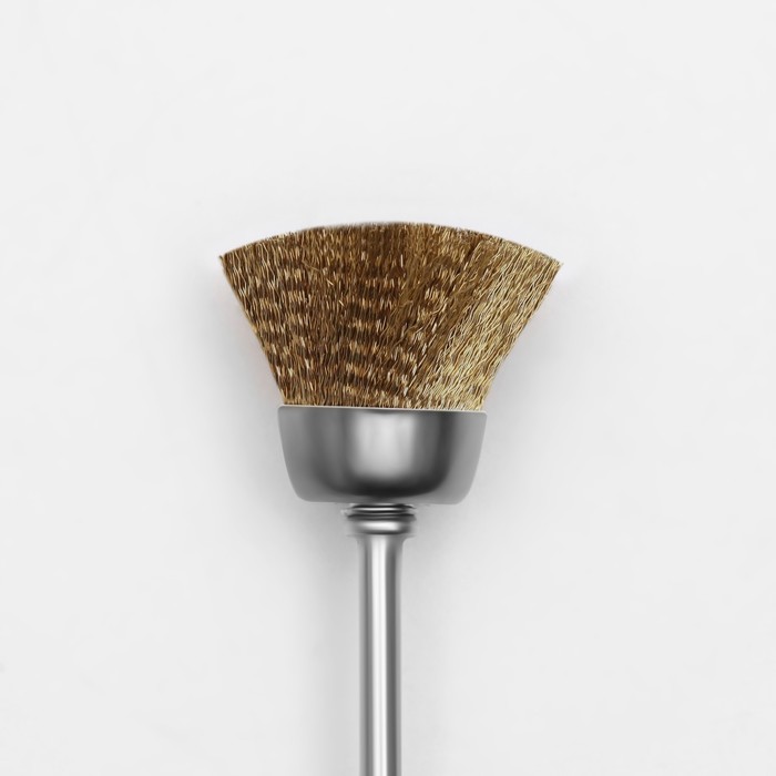 Щётка - браш для чистки фрез, медная, цвет серебристый, золотистый