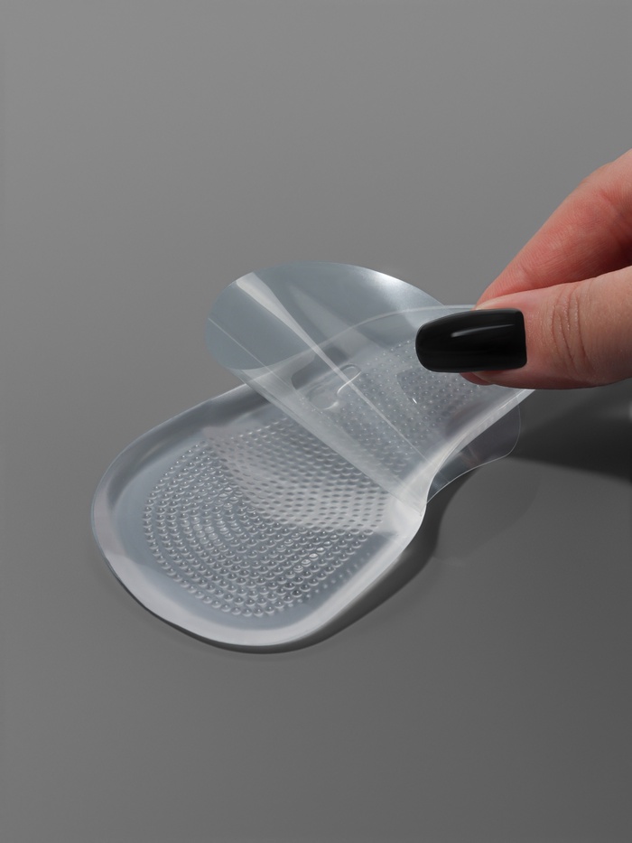 Полустельки для обуви, на клеевой основе, силиконовые, 12.5×6.4 см, пара, прозрачные