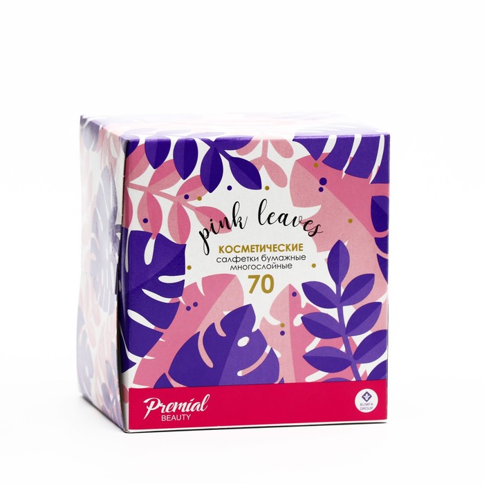Салфетки «Premial» косметические 2-слойные в коробке Нон стоп, 70 шт. МИКС