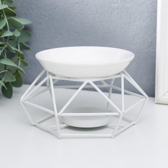 Аромалампа для эфирных масел «Геометрия», белый, 8×12×12 см