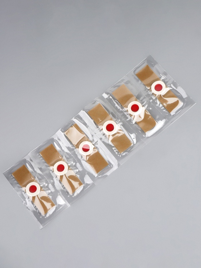 Пластырь для ног, набор - 12 шт., на клеевой основе, бежевый