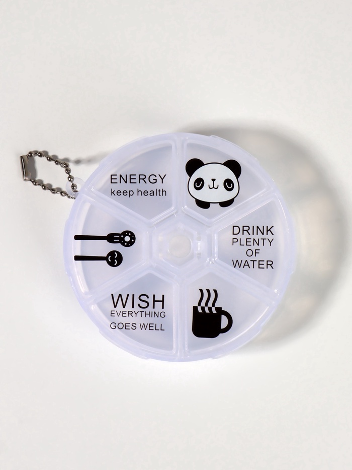 Таблетница Keep health, с цепочкой, d=8×2 см, 6 секций, МИКС