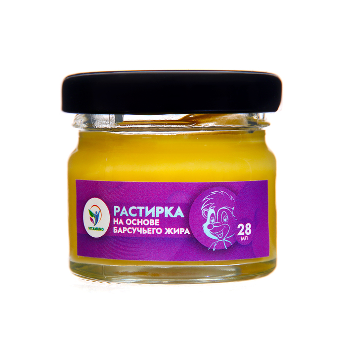 Растирка согревающая Vitamuno на основе барсучьего жира, при трахеите, бронхите, 28 мл