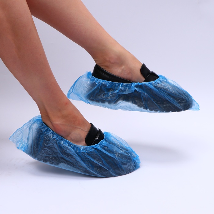 Бахилы Синие UNITE «Люкс» 4.0 г 40 мкр ПНД 400×150 Гладкие 25 пар/уп