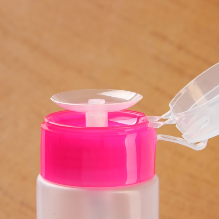 Флакон с помпой, 75 мл, розовый, прозрачный