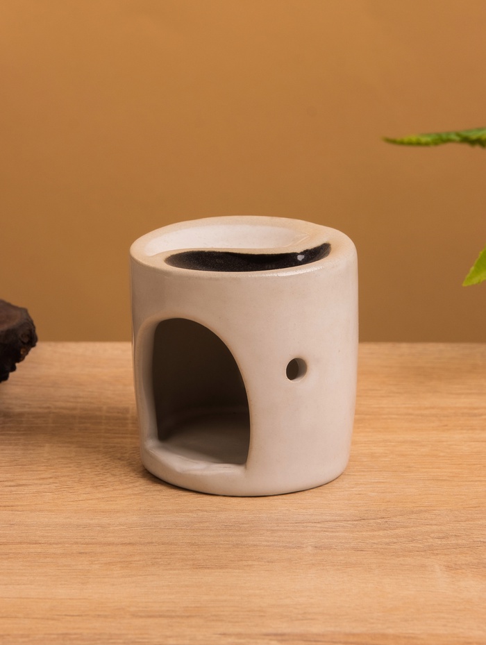 Аромалампа, 6.5×6.5×7 см, керамика, молочная