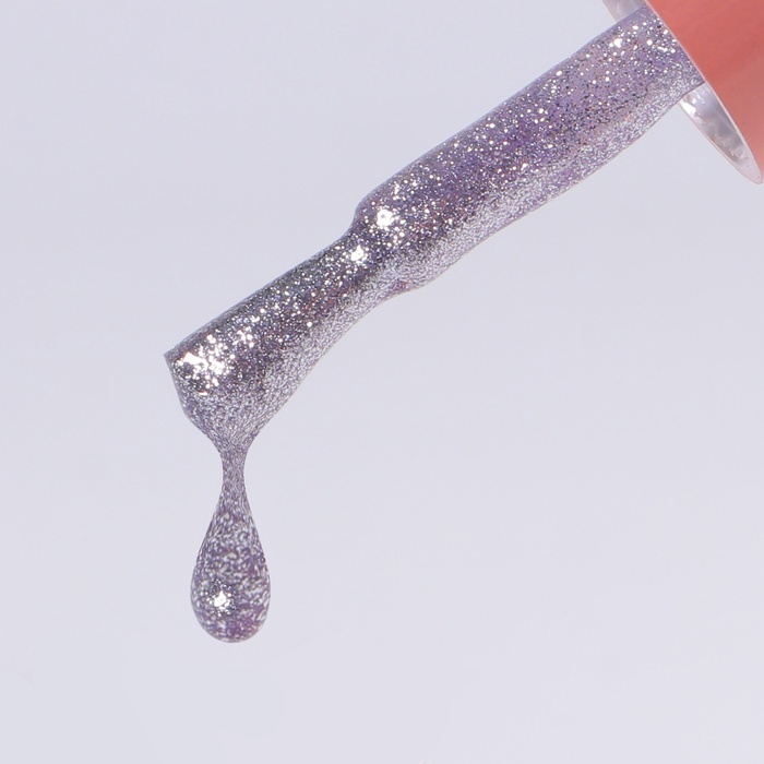 Гель лак для ногтей, жидкая фольга, трехфазный, 10 мл, LED/UV, сиреневый (63)