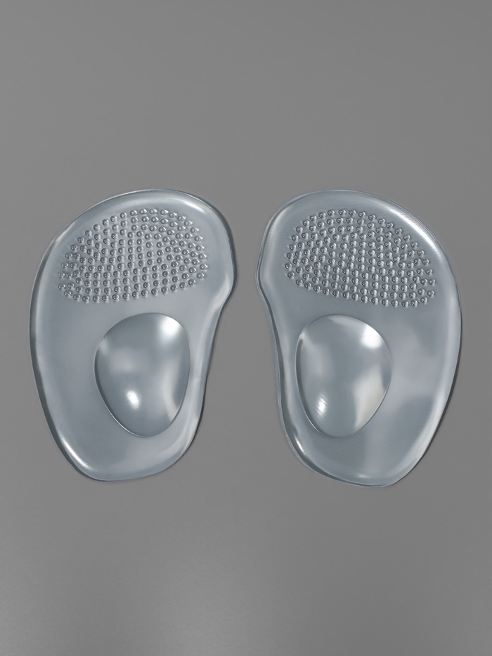 Полустельки для обуви, с протектором, на клеевой основе, силиконовые, 10.5×6.5 см, пара, прозрачные