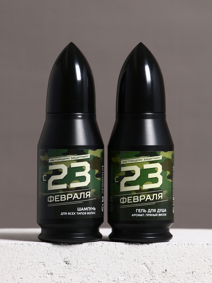 Подарочный набор «Стратегический запас», гель для душа и шампунь для волос 2×200, Чистое счастье