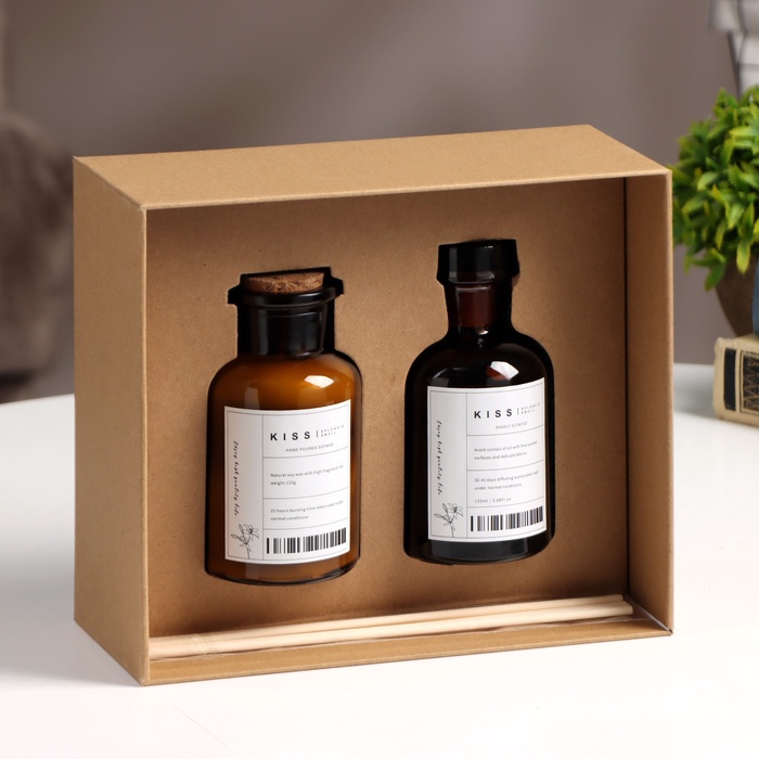 УЦЕНКА Набор подарочный: диффузор 120 мл, свеча аром., 120 г, Английская груша и фрезия