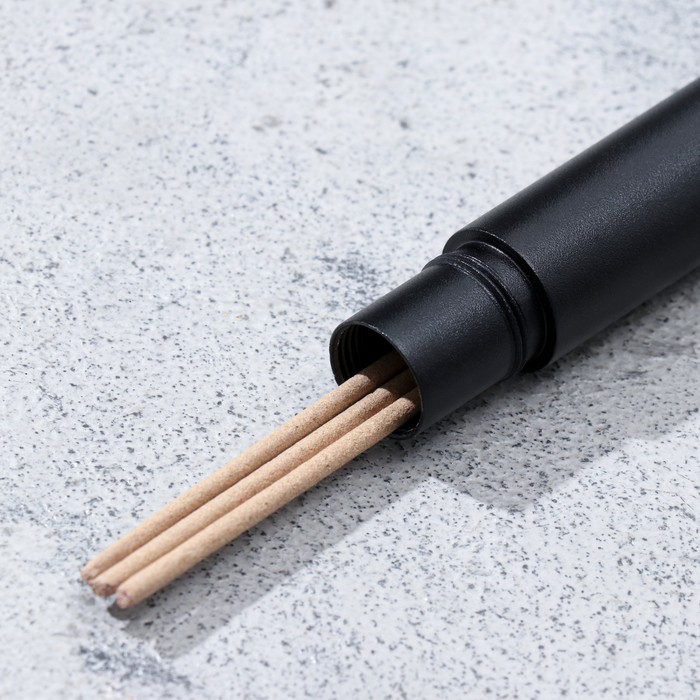 Пенал для хранения благовоний, черный, металл, без благовоний