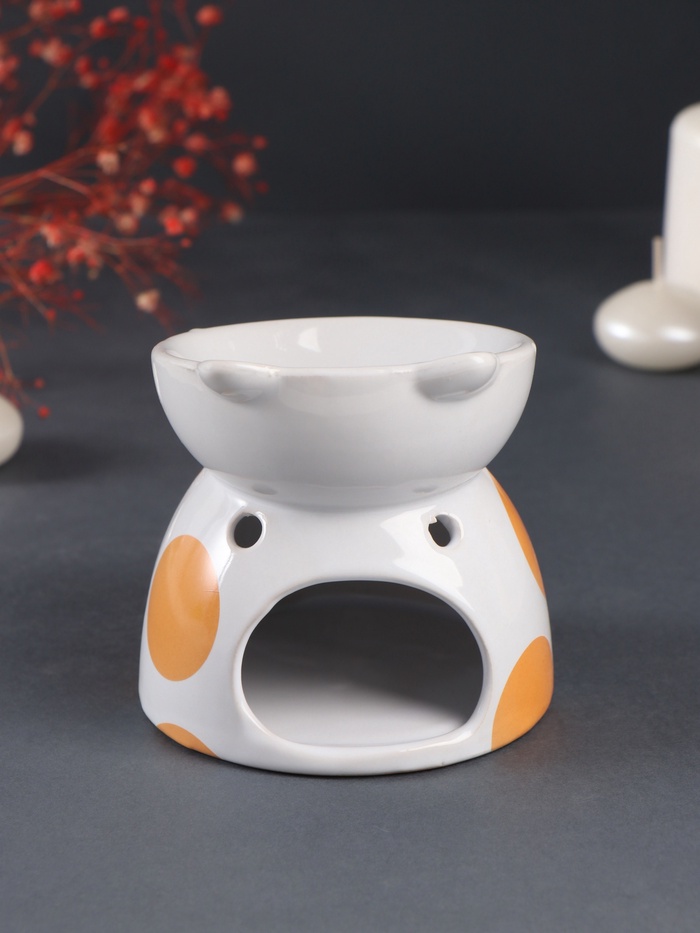 Аромалампа для эфирных масел «Котик пятнистый», керамика, 10.5×10.5×10.5 см