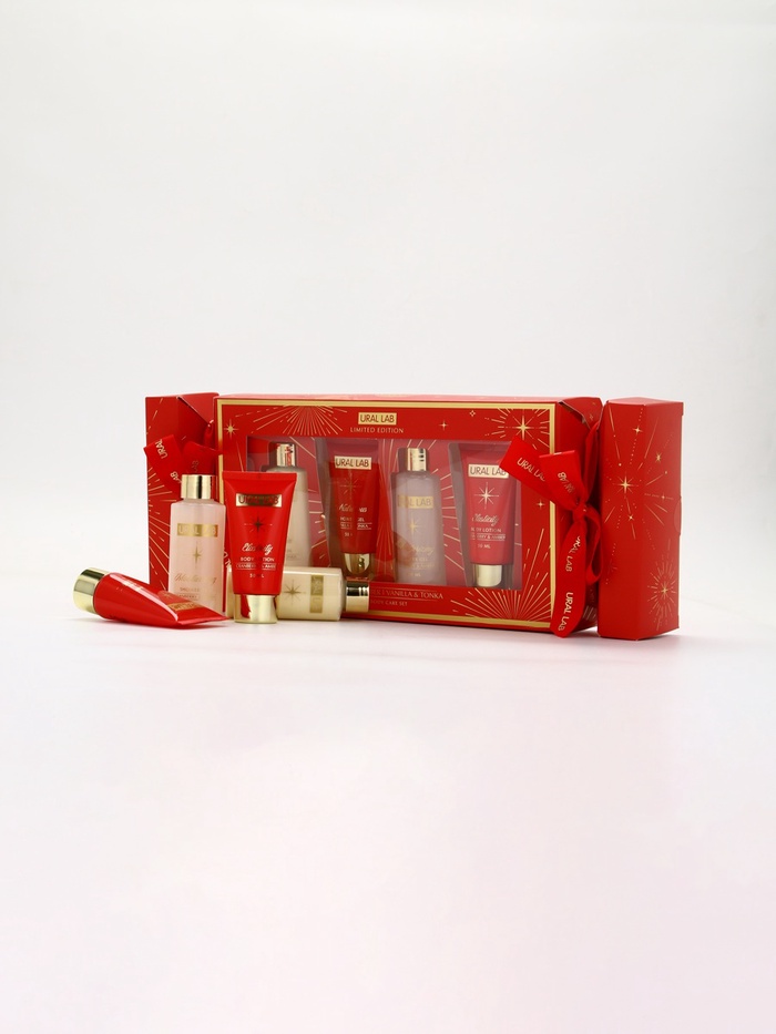 Новогодний подарочный набор косметики: гель для душа 2 шт., масло для душа, лосьон, URAL LAB
