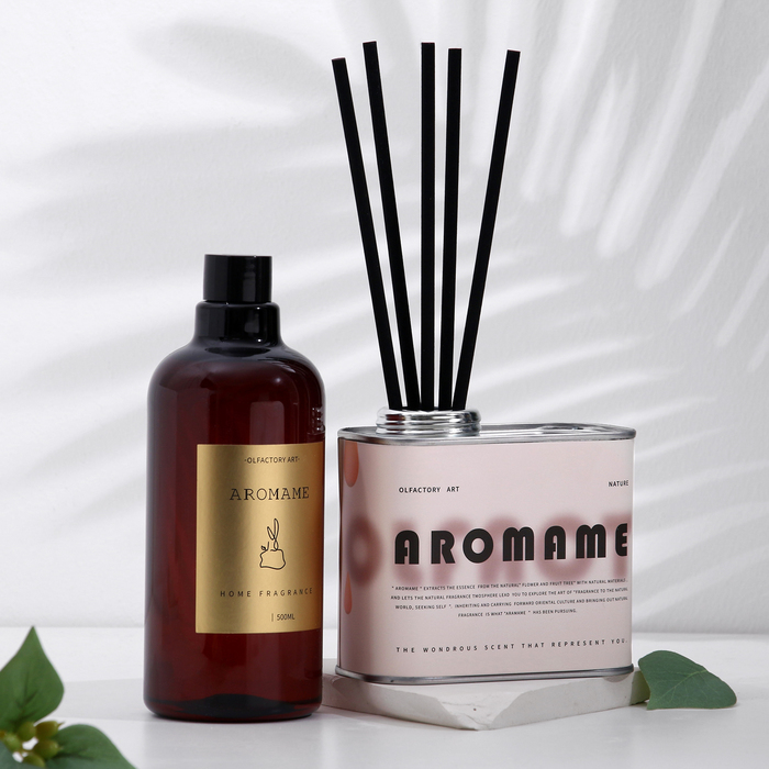 Набор диффузор ароматический Aromame, гардения жасминовидная, 500 мл прямоугольная банка