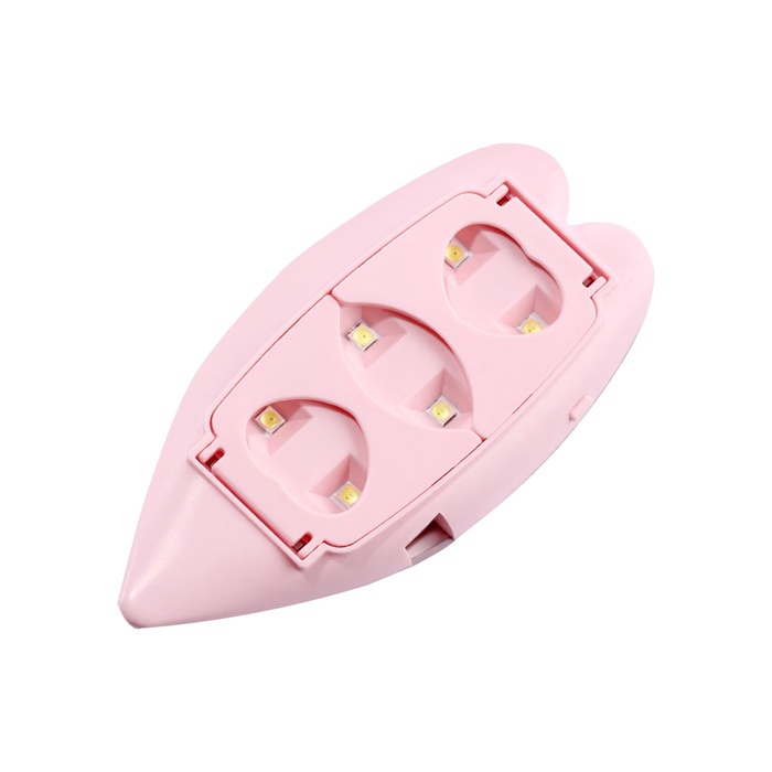 Лампа для маникюра LUF-09, UV/LED, 6 диодов, 6 Вт, USB, розовая