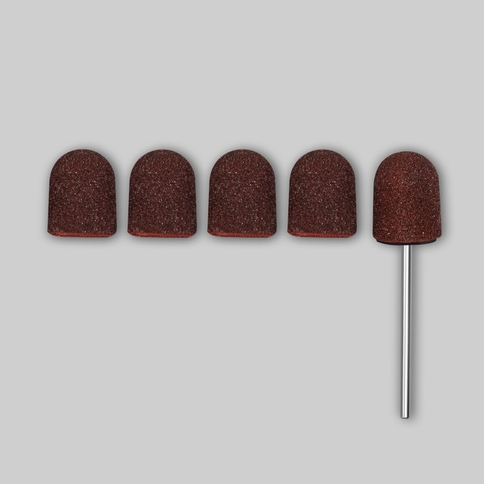 Набор для аппаратного маникюра и педикюра, основа, колпачки 5 шт., d=13×19 мм, абразивность 180