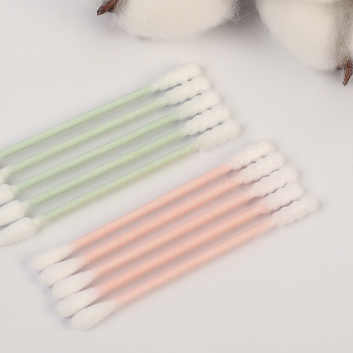 Ватные палочки в тубе 200 шт., наконечник - спираль, острый, классика, хлопок/цвет.бумага