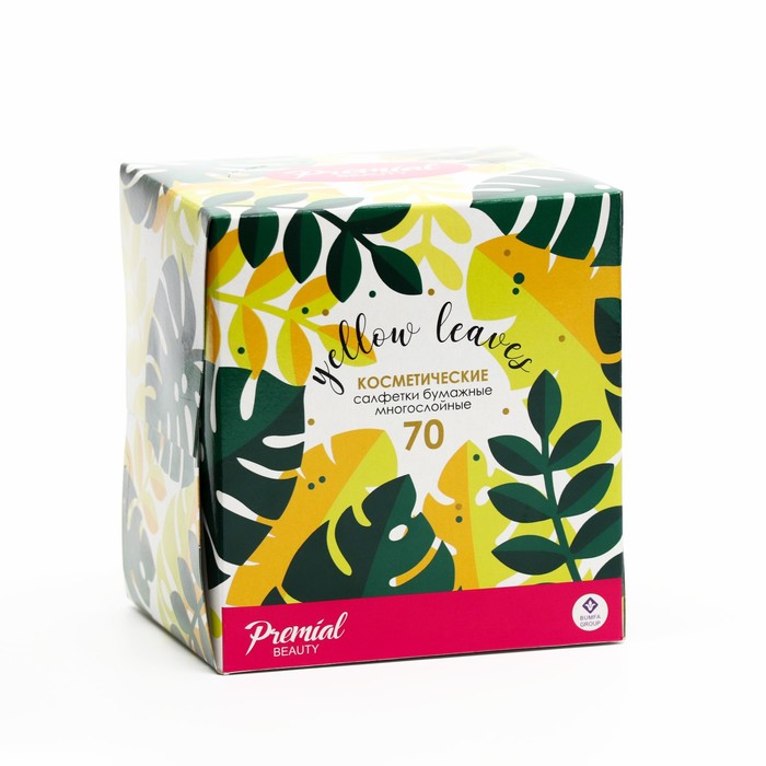 Салфетки «Premial» косметические 2-слойные в коробке Нон стоп, 70 шт. МИКС