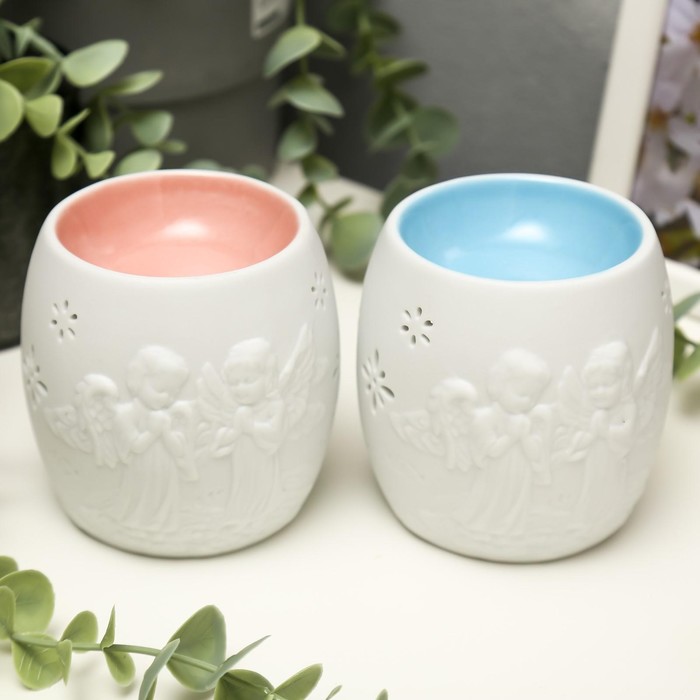 Аромалампа для эфирных масел «Ангелочки», керамика, 9×8×8 см, МИКС