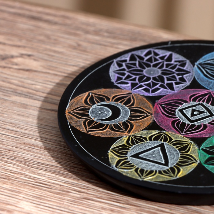 Подставка для благовония «7 чакр», 12.5 см, камень