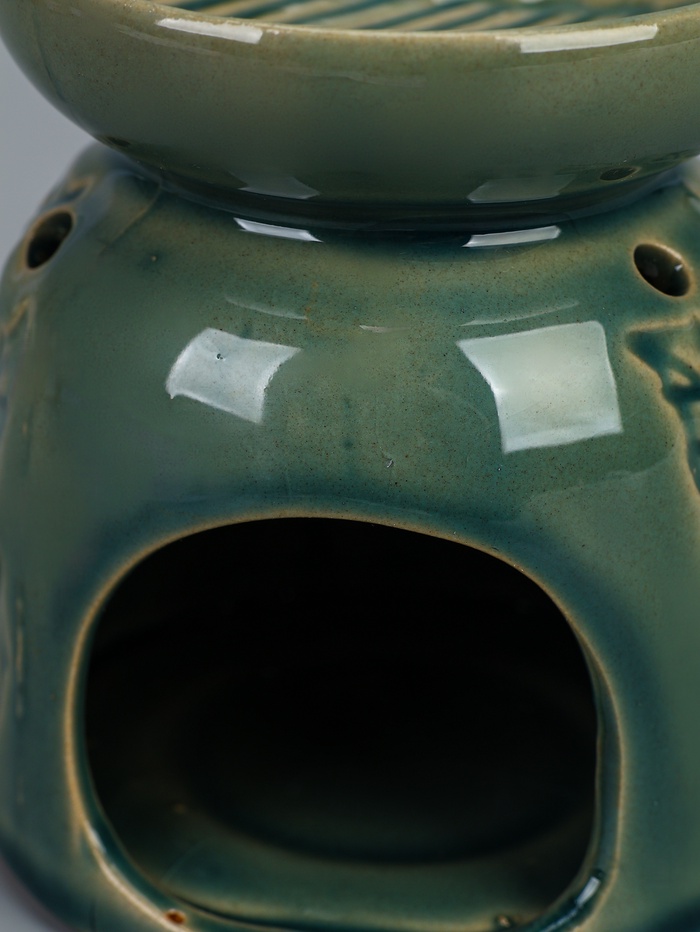 УЦЕНКА Аромалампа керамика «Листья» морская лагуна 9.5×9.5×10.8 см