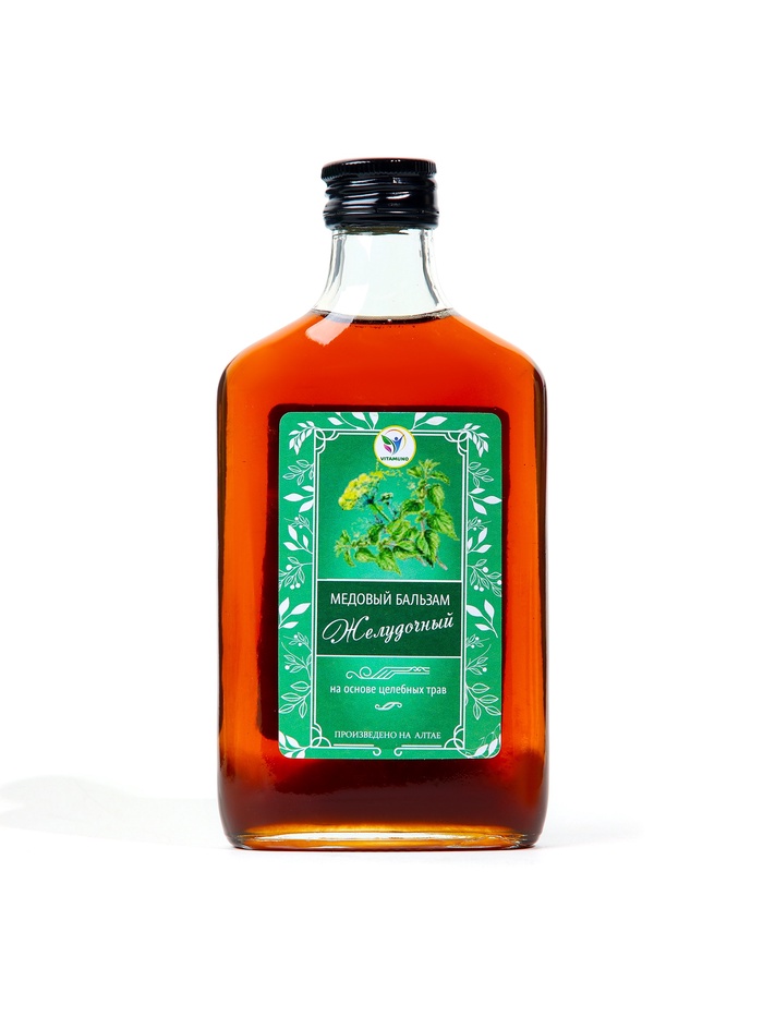 Безалкогольный алтайский медовый бальзам на травах Vitamuno «Желудочный», 250 мл