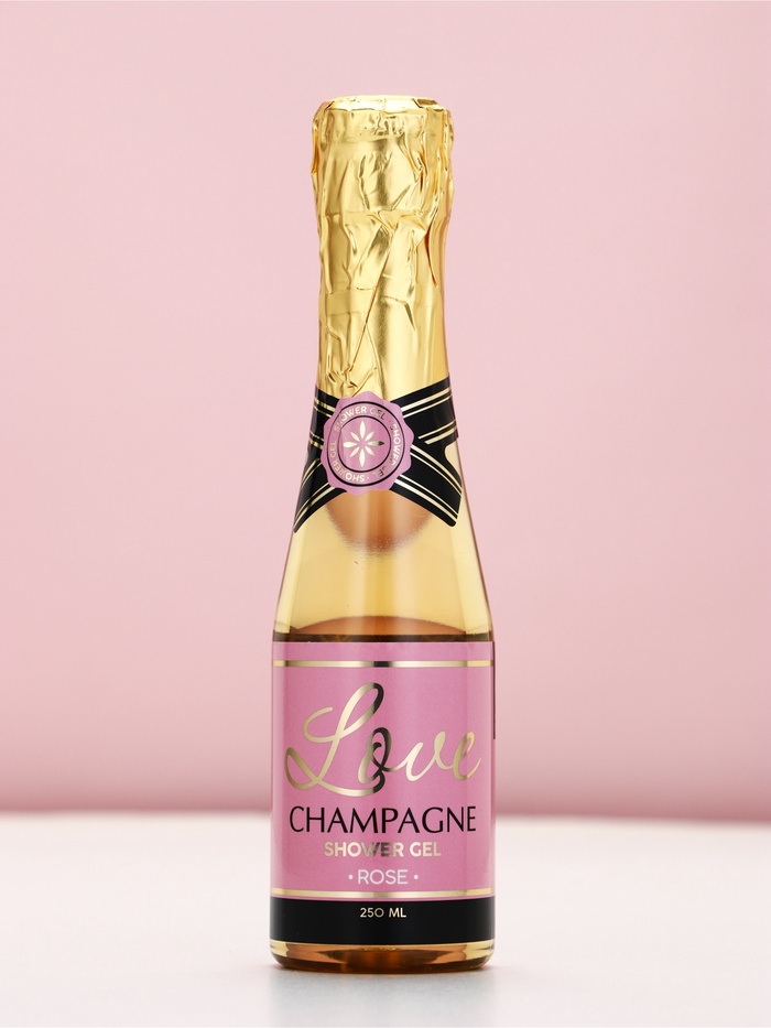 Подарочный набор косметики «Розовое шампанское», гель для душа, мыльные цветы, бомбочки для ванны