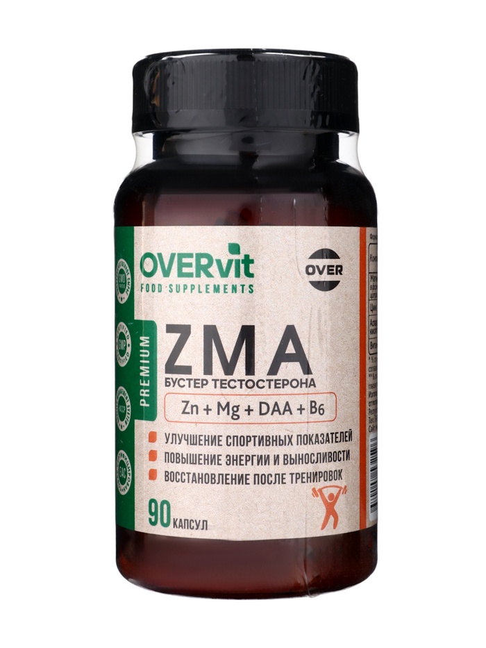 Комплексная добавка к пище ZMA OVERvit, 90 капсул