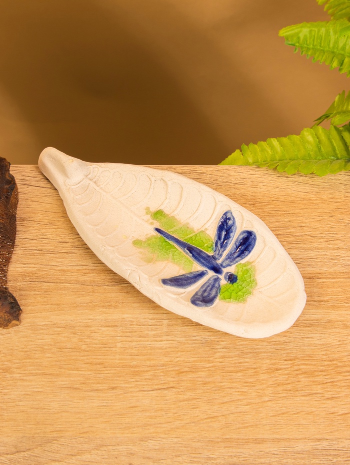 Подставка под благовония «Стрекоза», 17×7×1 см, керамика, синяя