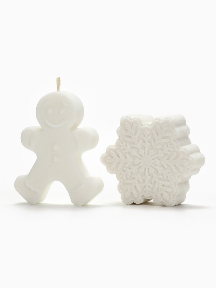 Подарочный набор новогодний: бомбочка снежинка и фигурная свеча пряня, URAL LAB