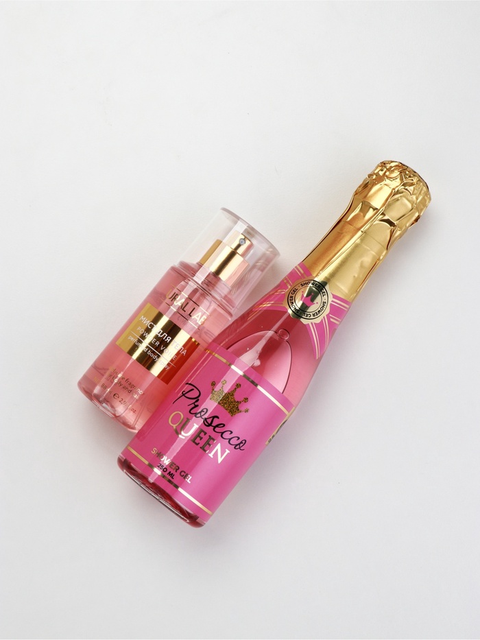 Подарочный набор «Королева», гель для душа шампанское и мист для тела, Чистое Счастье