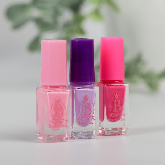 Лак для ногтей детский «Самой нежной» набор 3 шт. × 6 мл, МИКС