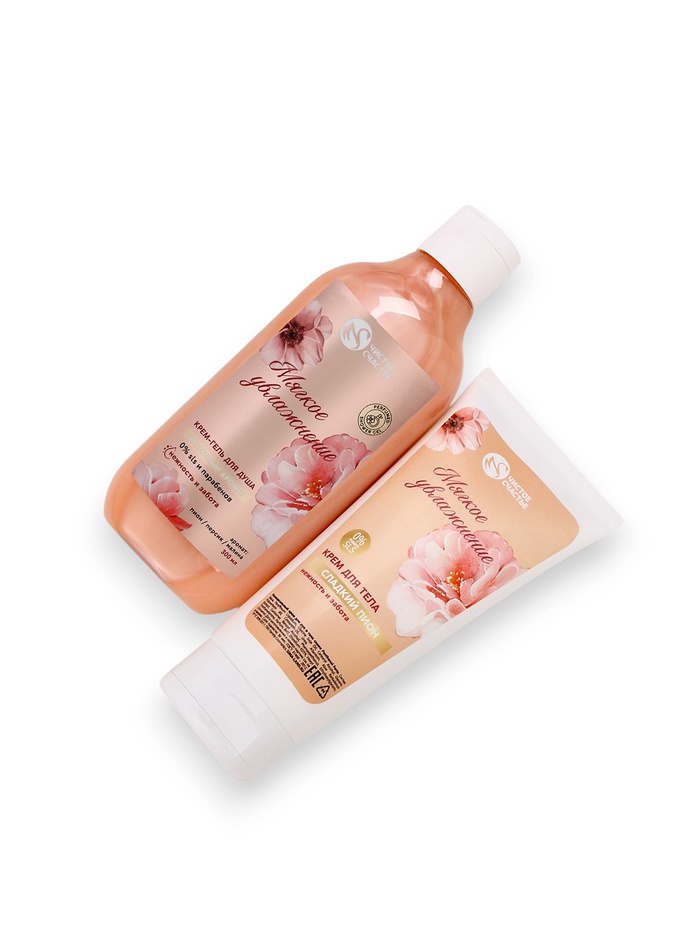 Подарочный набор «Нежность и забота», гель для душа, 300 мл и крем для тела, 200 мл, Чистое счастье