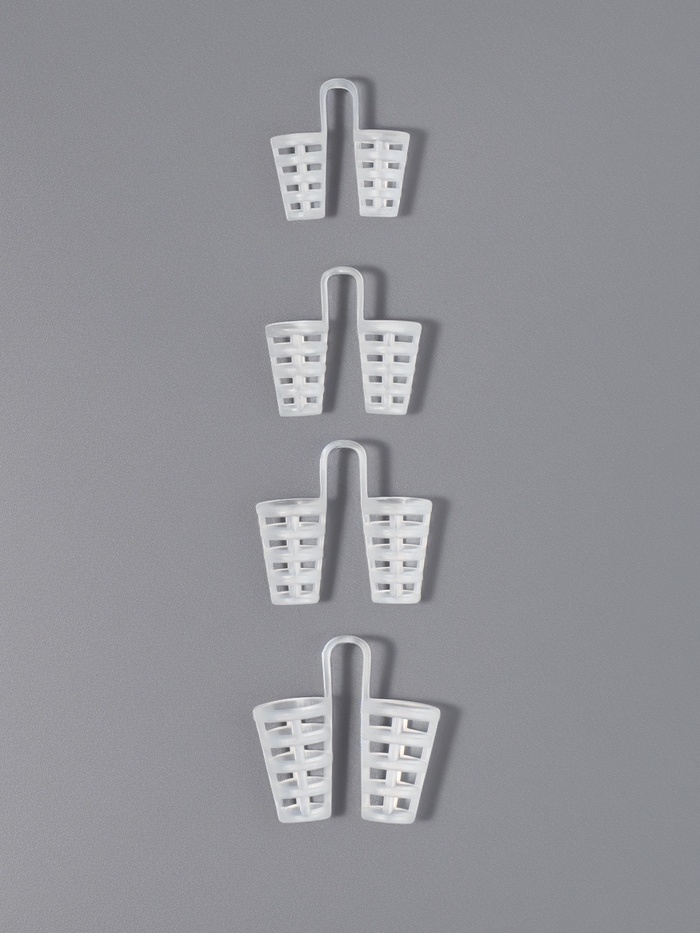 Расширитель для носа для дыхания, набор - 4 шт., прозрачный